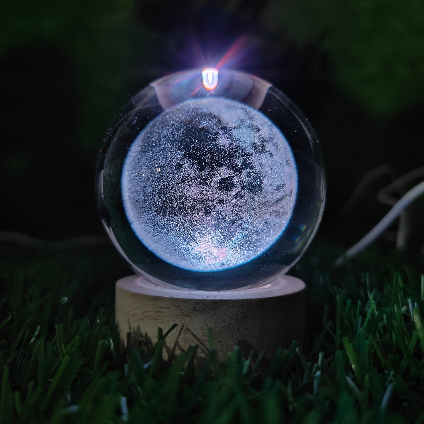 Multicolor 3D Earth Crystal Ball Lamp For Home / Office / Bedroom