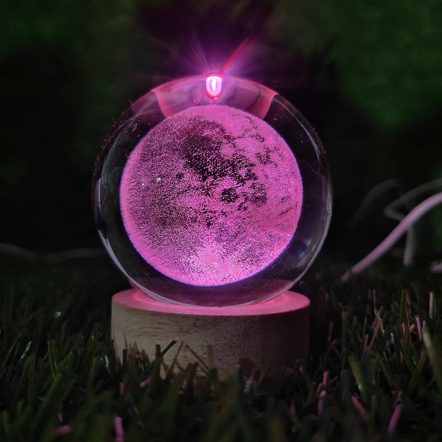 Multicolor 3D Earth Crystal Ball Lamp For Home / Office / Bedroom