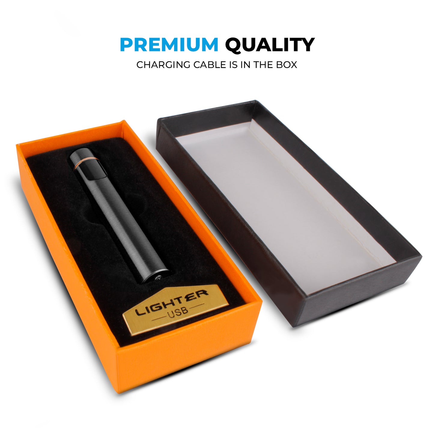 WRADER Round USB Cigarette Lighter for Men & Women(black)