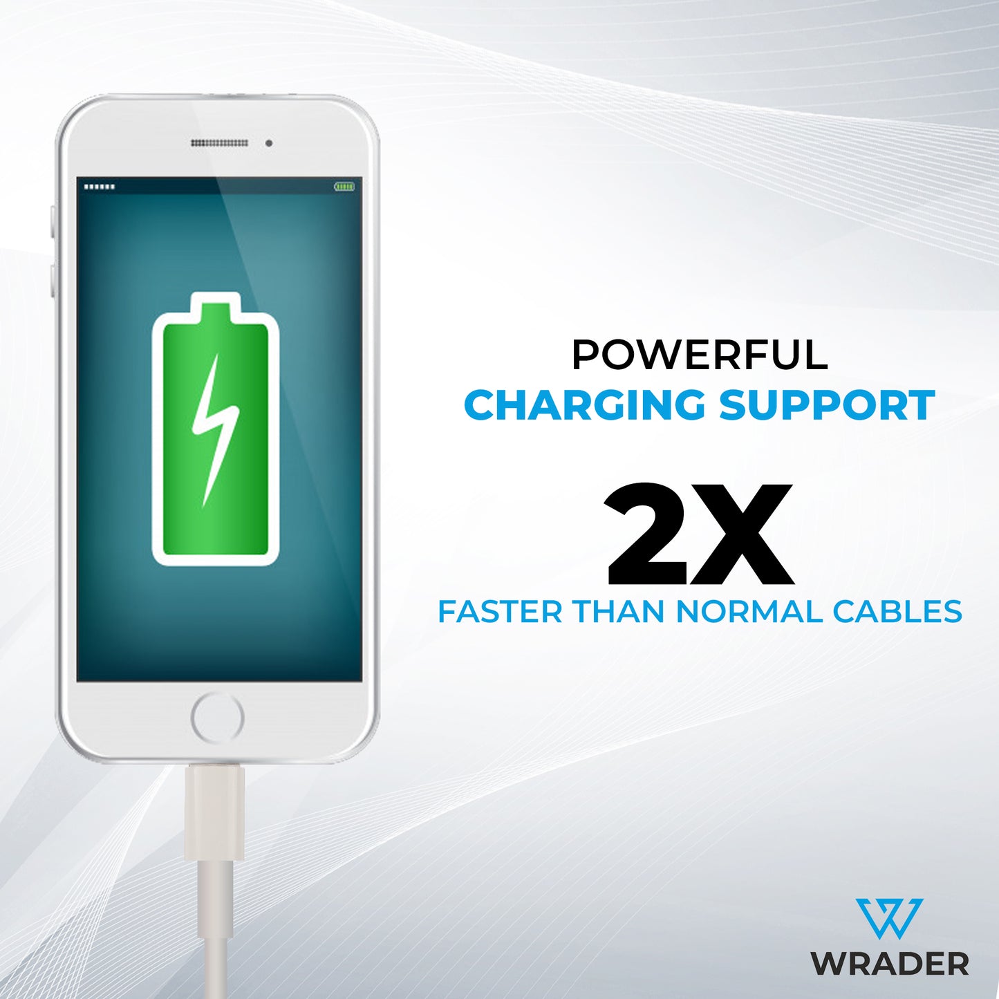 WRADER Lightning Cable 1 m iphone Fast Charging Lightning Port Cable for IPads, IPod, IPhone