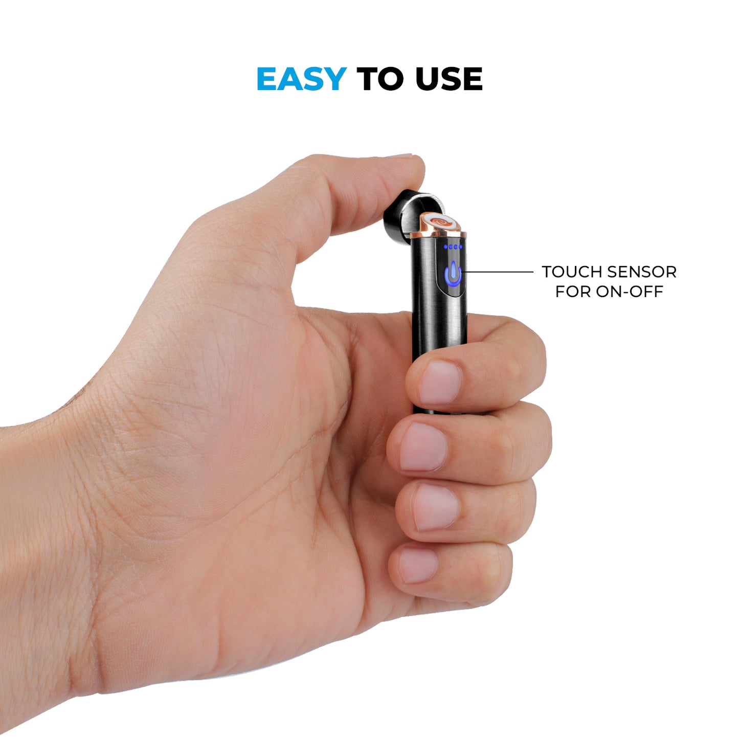 WRADER Round USB Cigarette Lighter for Men & Women(black)