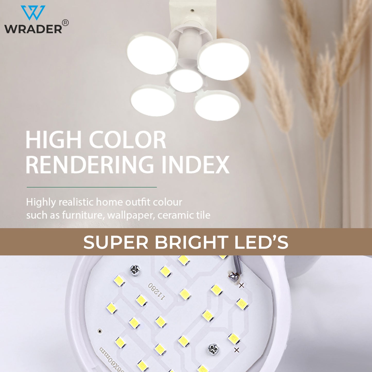 WRADER 40 Watt 5 In 1 LED Light UFO B22 Holder Fitting Football LED Light Bulb for Living Room, Office, Kitchen, Laundry Room, Garage, Bedroom, Hall