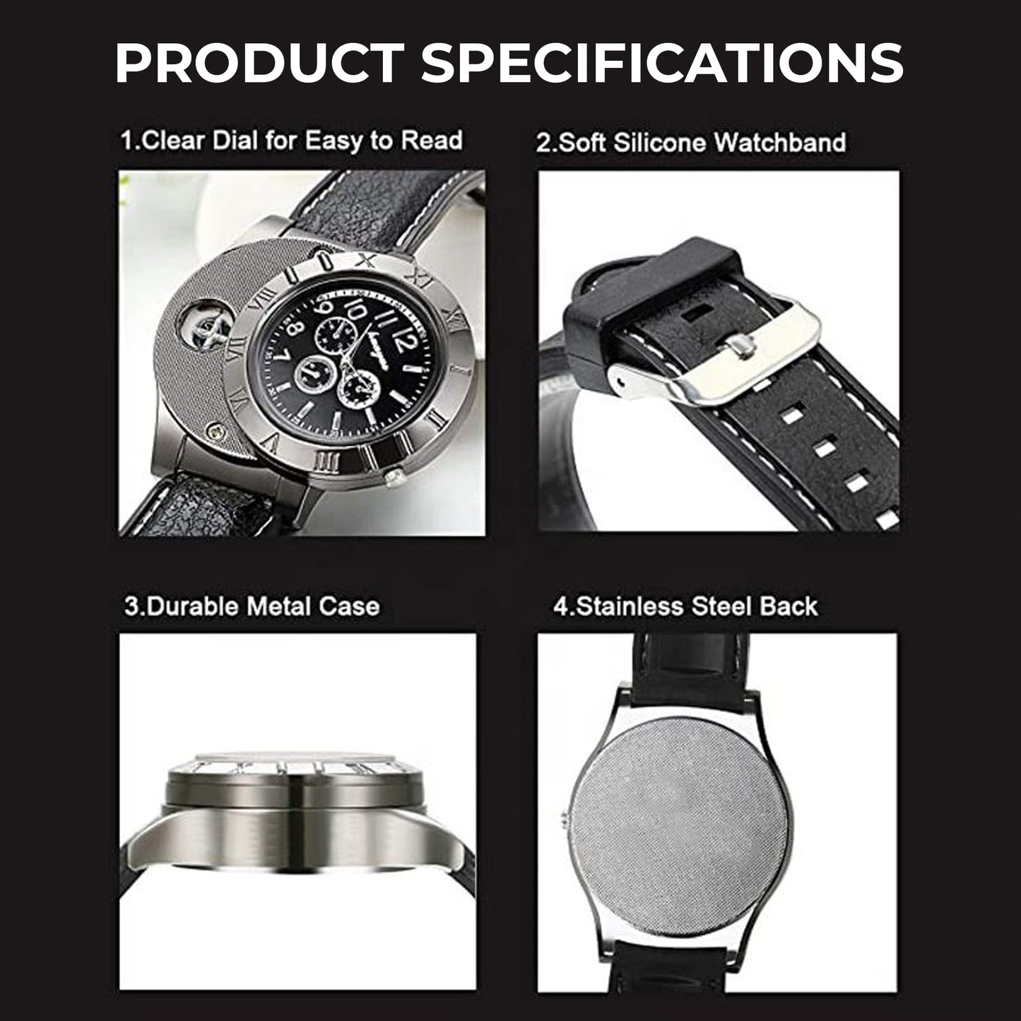 WRADER Cigarette Lighter Watch with USB Charging