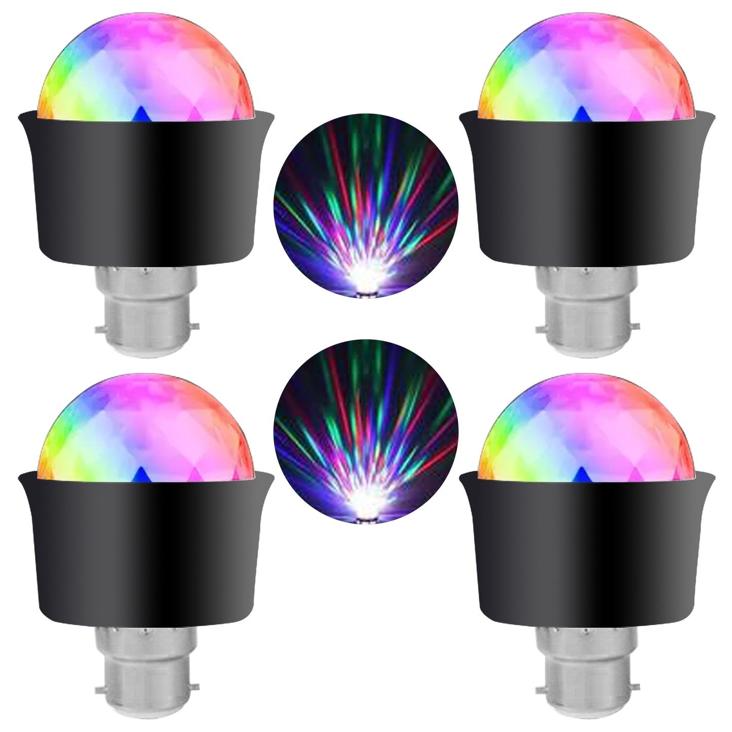 WRADER Small Mini DISCO DJ Projection Bulb for Room Party Stage and Diwali Single Disco Ball