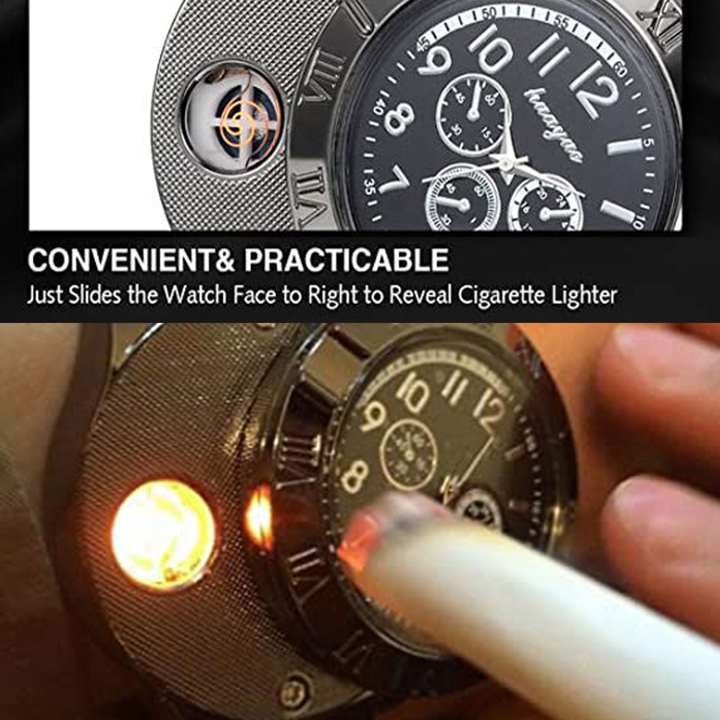 WRADER Cigarette Lighter Watch with USB Charging