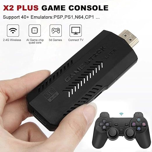 X2 Game Stick with 3D Games & 2.4G Wireless Controller Plug & Play Retro Gaming Console