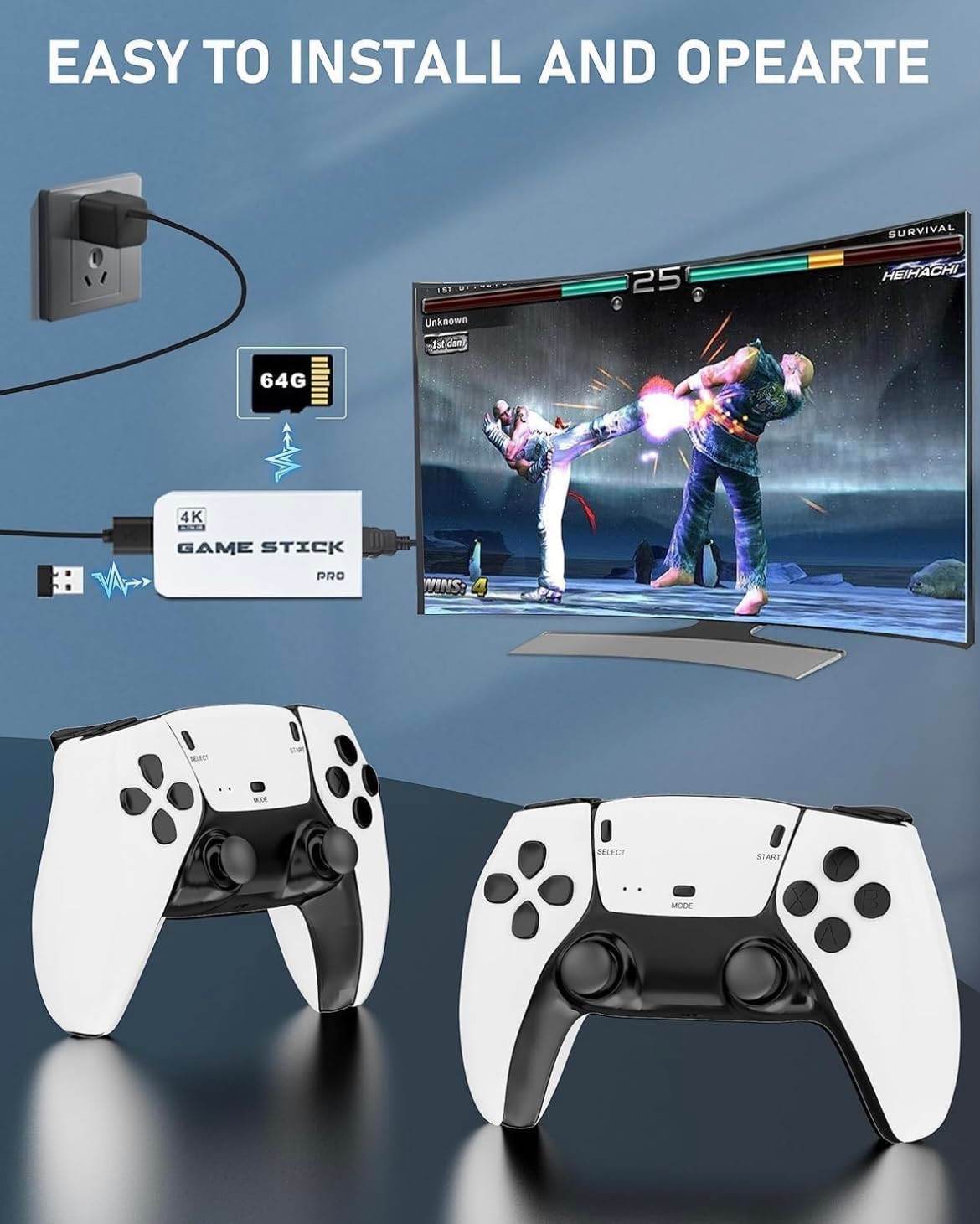 M15 Wireless Game Console – Plug & Play HDMI Retro Gaming Stick with Built-in Classic Games