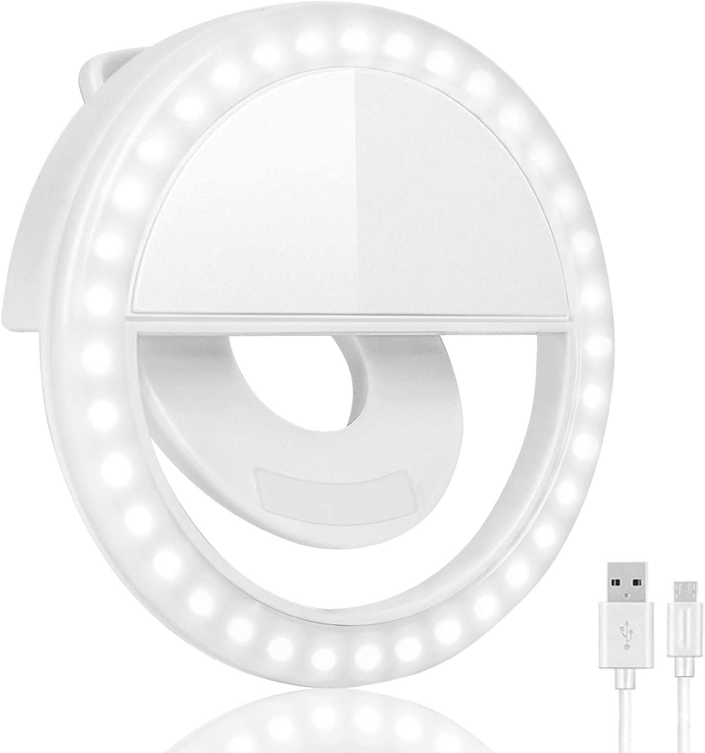 WRADER Rechargeable Selfie Enhancing Portable Ring Light with 3 Level Brightness Selfie Ring Light, Selfie Light for All Smartphones