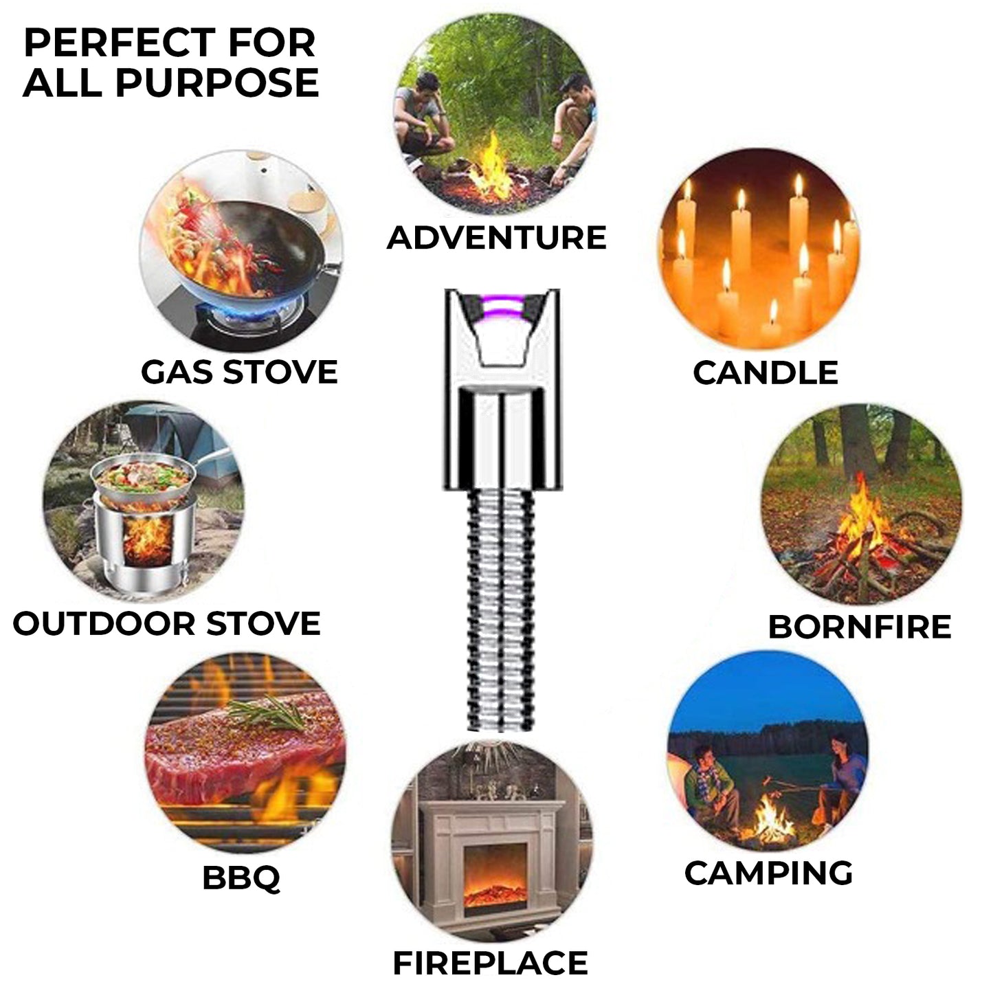 360 Degree Flexible Handheld Long Neck Electric Gas Lighter BBQ Lighter Rechargeable Lighter for Candles Gas Bonfire