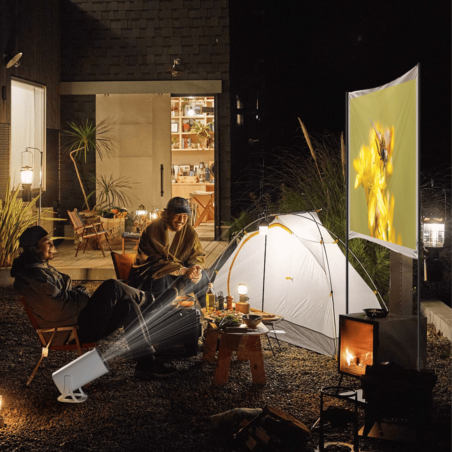 Portable Smart Wireless Projector FHD/UHD LED Multimedia Android OS Diffuse Reflection No Ads