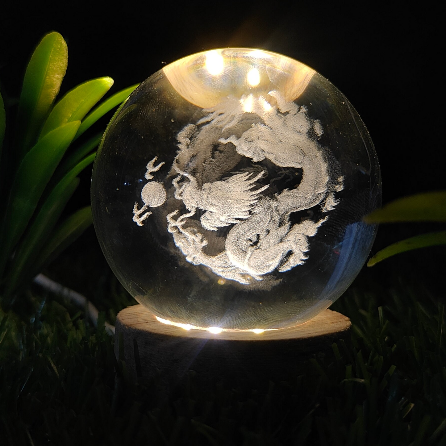 3D Dragon Crystal Ball Lamp For Home / Office / Bedroom Decoration Night Lamp
