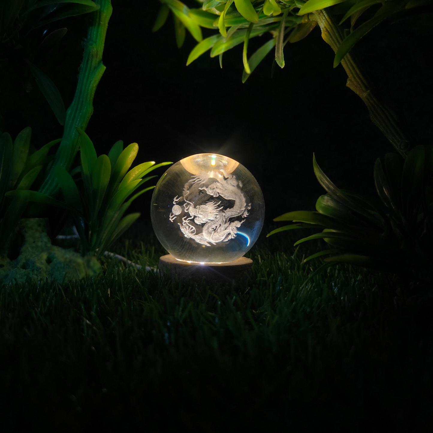 3D Dragon Crystal Ball Lamp For Home / Office / Bedroom Decoration Night Lamp
