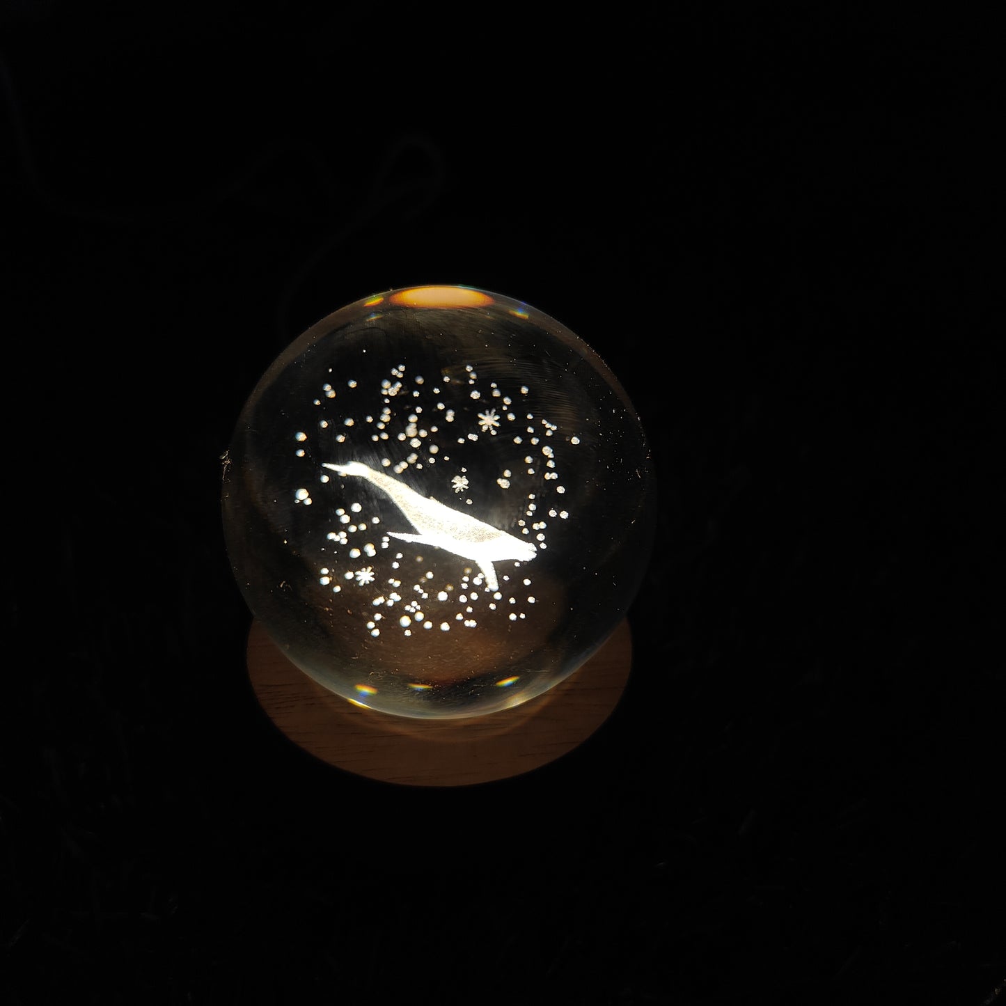 3D whale Crystal Ball Night Lamp For Decorate Rooms / Bedroom / Office / Studio Etc