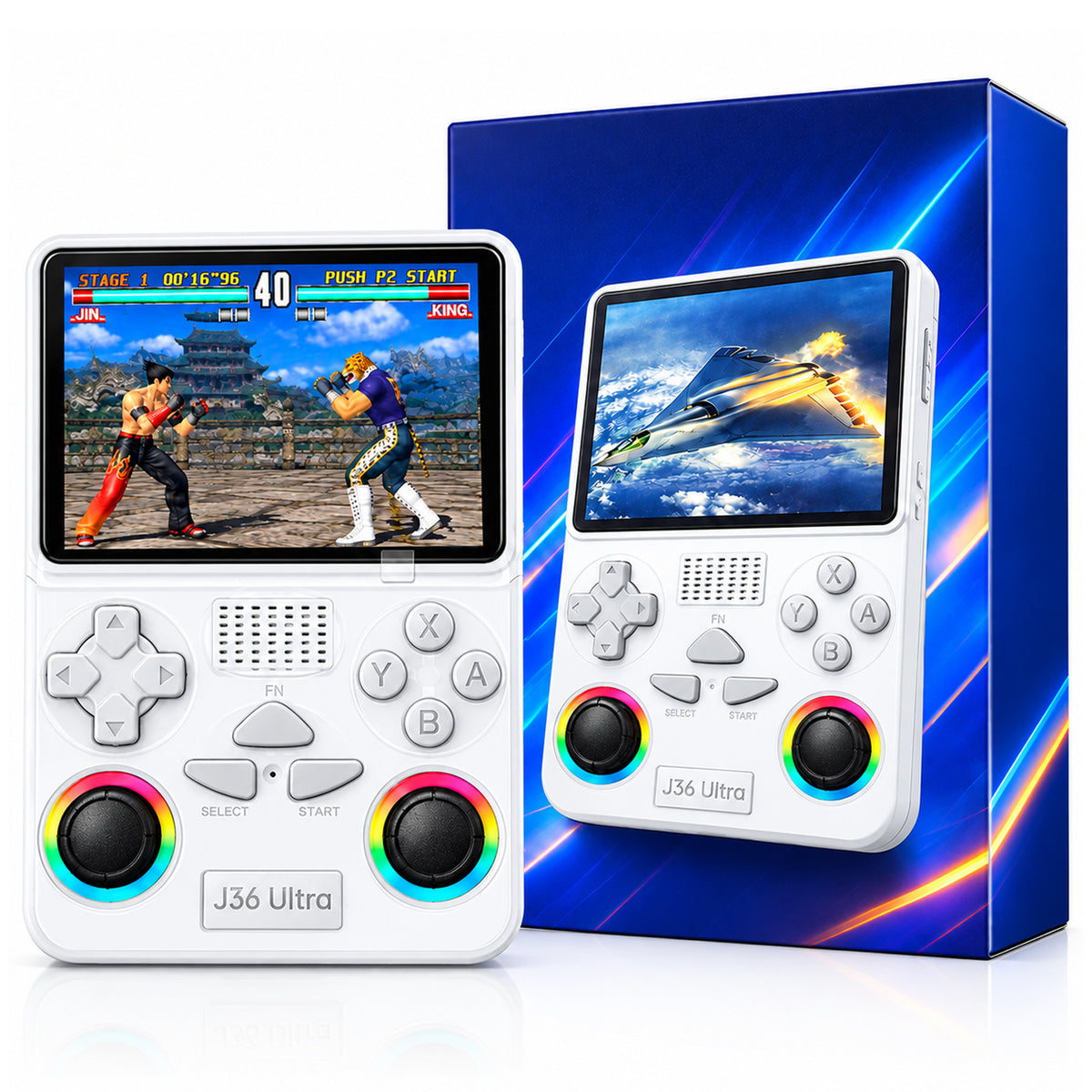 J36 Ultra Retro Game Console – 1GB RAM, 8GB Storage, 64GB SD Card, WiFi & Bluetooth 4.2 | Classic Games Console with YouTube
