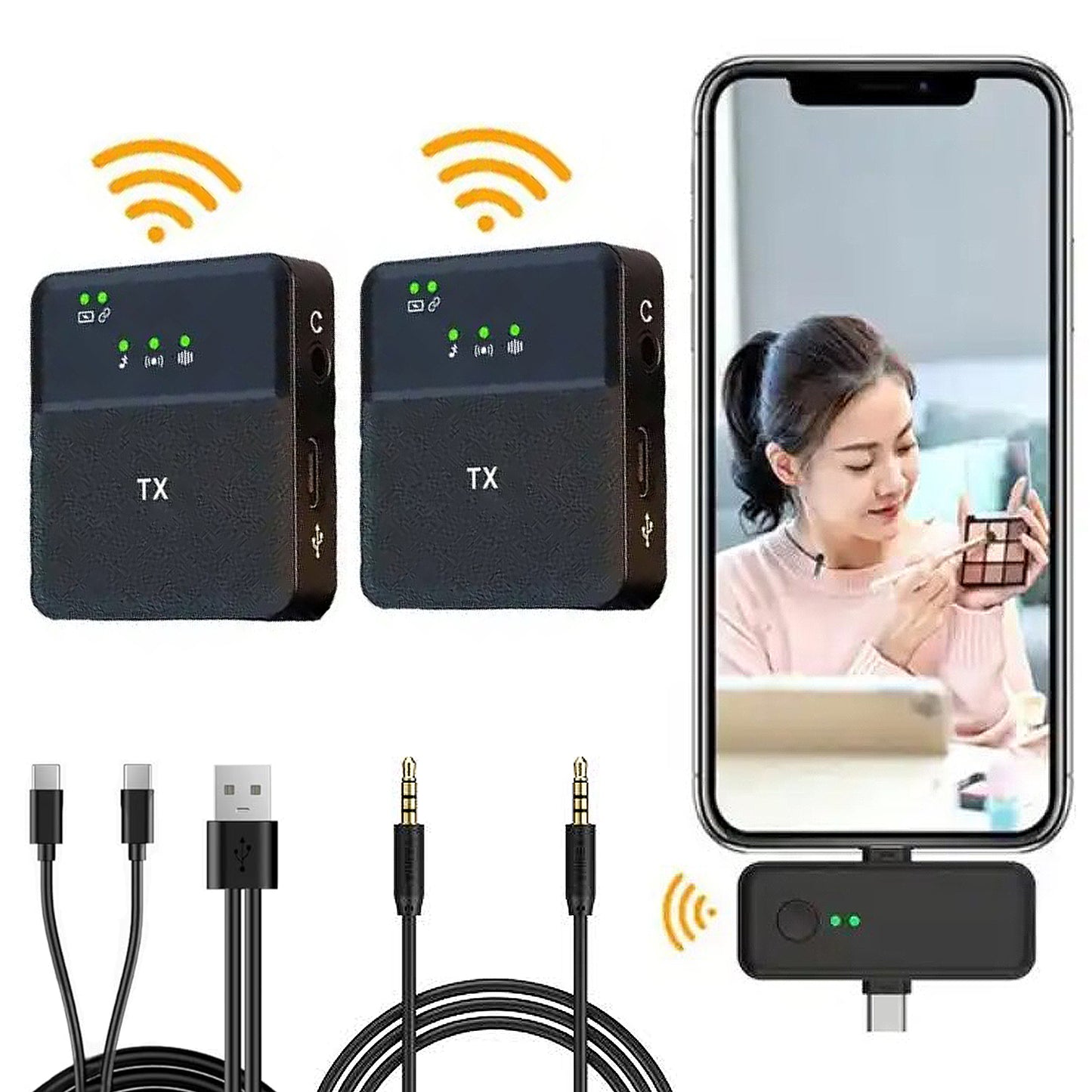 WRADER SX31 Dual Wireless Mic with Noise Reduction for Mobile, Camera, DSLR, Laptop, Speaker Microphone