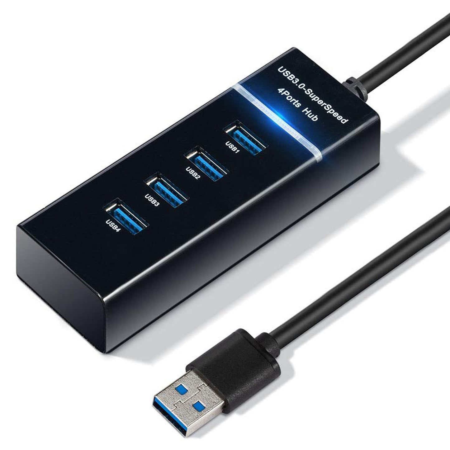 WRADER 5Gbps Super Speed USB 3.0 Hub 4 Ports USB Hub for Laptops, Desktops, Smartphones, USB Flash Drives,