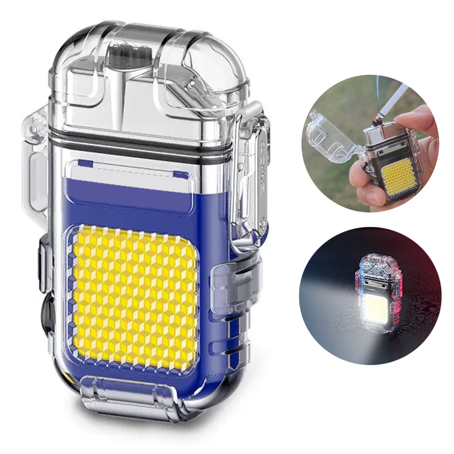 WRADER Dual Arc Plasma Lighter USB rechargeable Waterproof Transparent Shell