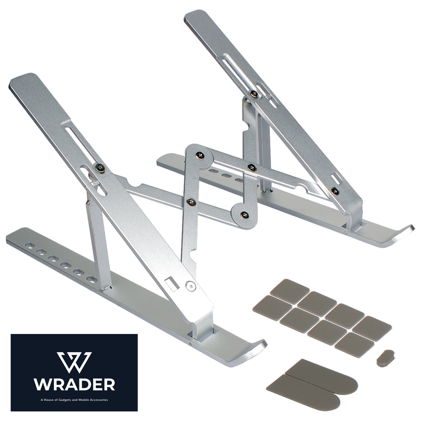 WRADER Aluminium Laptop Stand Foldable Laptop Stand, Notebook Stand Compatible with All 10 inch to 15.6 inch Laptops and Tablets