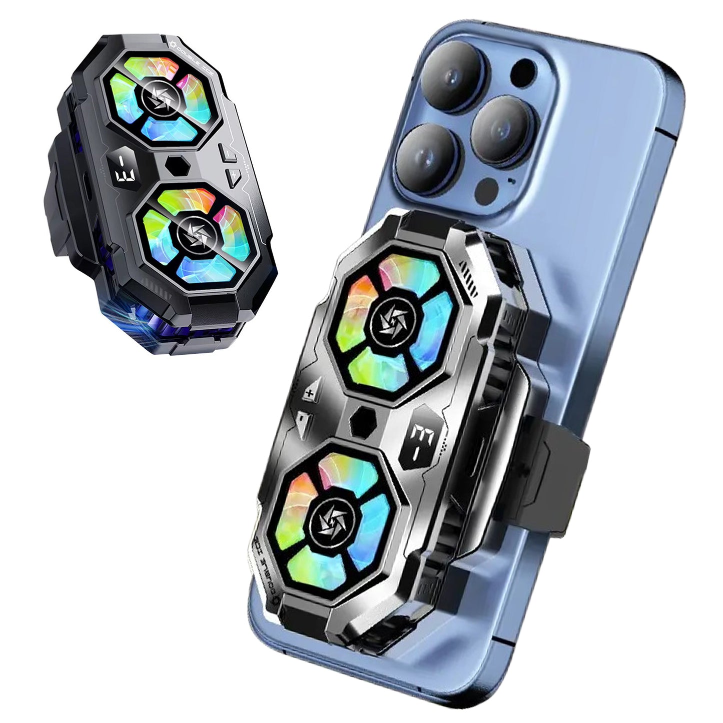 WRADER SL22 Mobile Cooling Gaming Fan for All Smartphones Android & iPhone Game Long Filming Mobile Gaming Cooling Pad (Black)