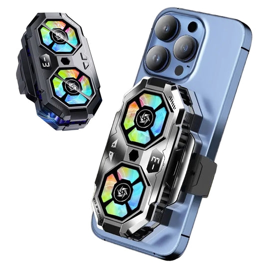 WRADER SL22 Mobile Cooling Gaming Fan for All Smartphones Android & iPhone Game Long Filming Mobile Gaming Cooling Pad  (Black)