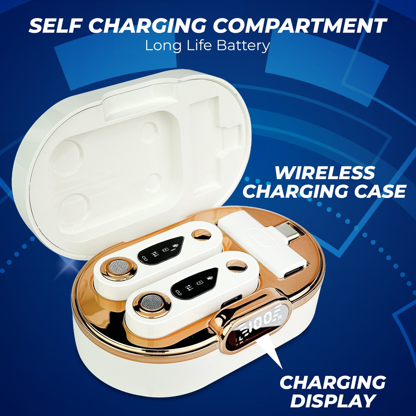 Wrader S32 Wireless Mic with Digital Display Charging Case, Noise Reduction Wireless Mic for YouTube, Lapel Mic for Android/iPhone