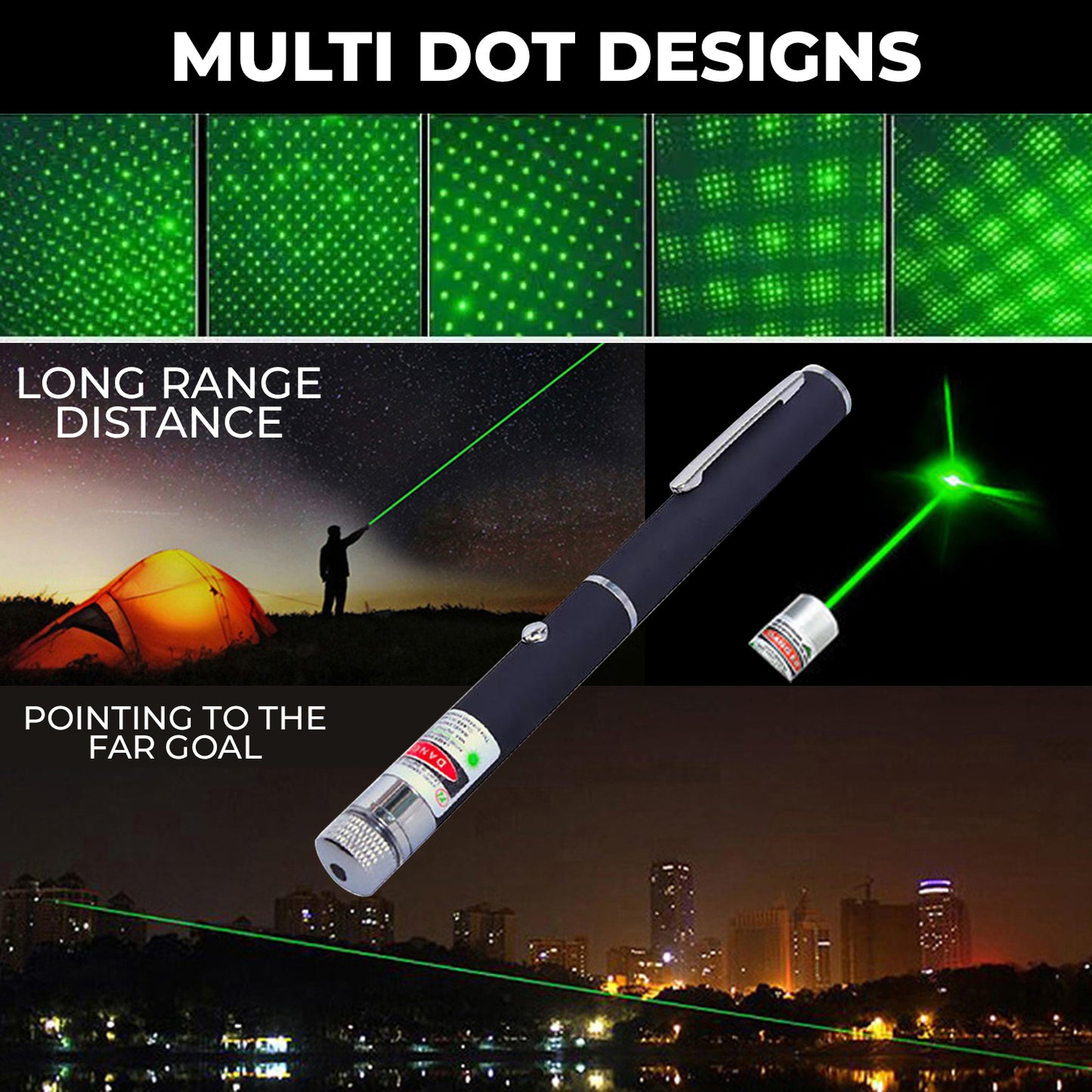 WRADER Green Laser Light Pointer Laser Light for Dark Indoor and Outdoor Shower Laser Light (Ball Diameter: 3 cm)