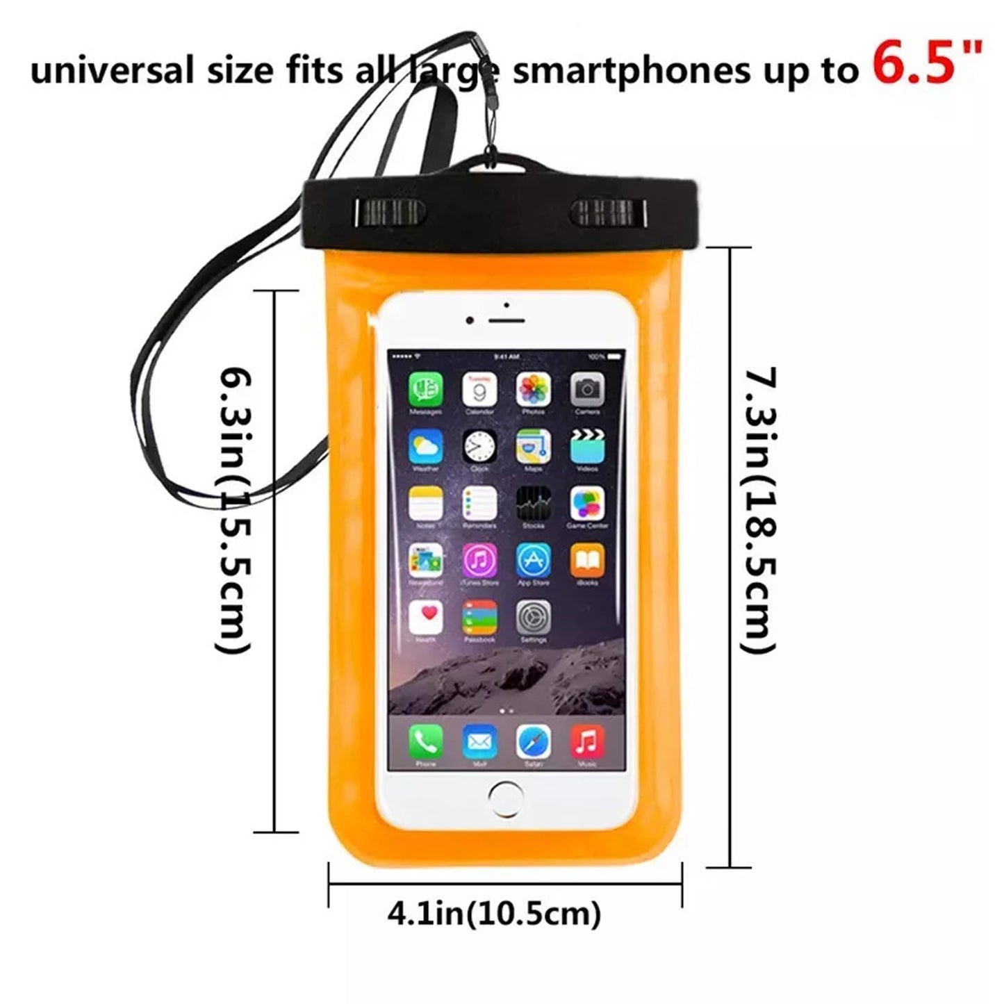 WRADER Pouch for Rain Mobile Touch Sensitive Waterproof Mobile Pouch with Strap, Size upto 6.5 Inches Mobiles
