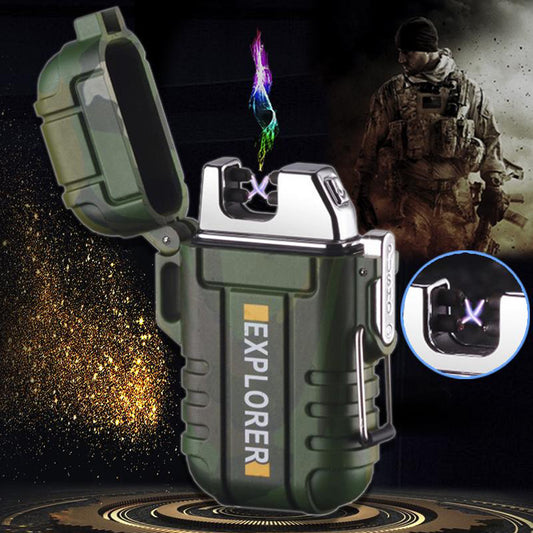 WRADER UPGRADED VERSION WATERPROOF Flameless Electric Lighter Dual Arc Plasma Beam Lighter USB Rechargeable Lighter