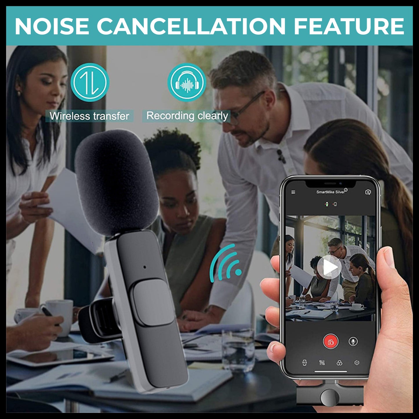 WRADER Dual User K9 Youtube Wireless Microphone for Video Recording Podcast ASMR Vlog Microphone