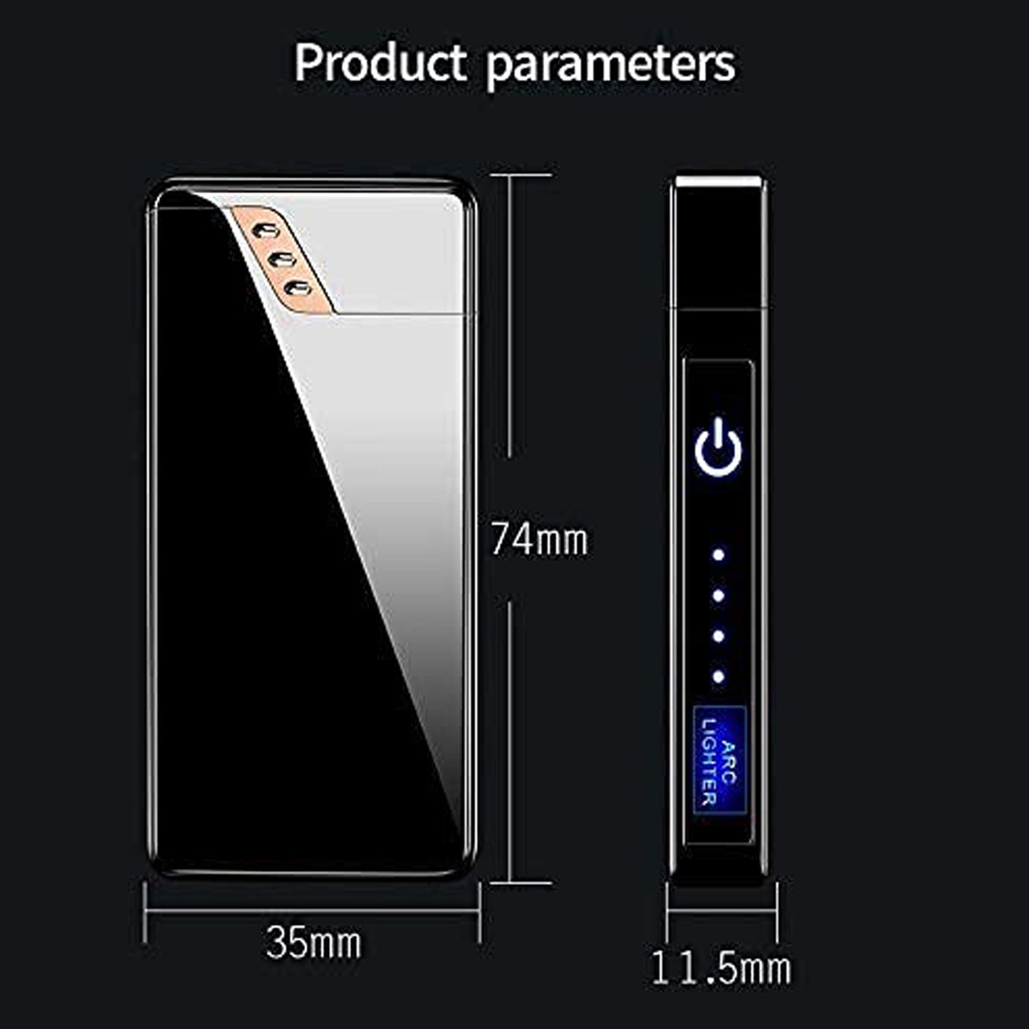 WRADER PREMIUM QUALITY Electronic Cigarette Lighter Double Arc Plasma Cigarette Lighter Flameless Windproof Portable Rechargeable USB Lighter