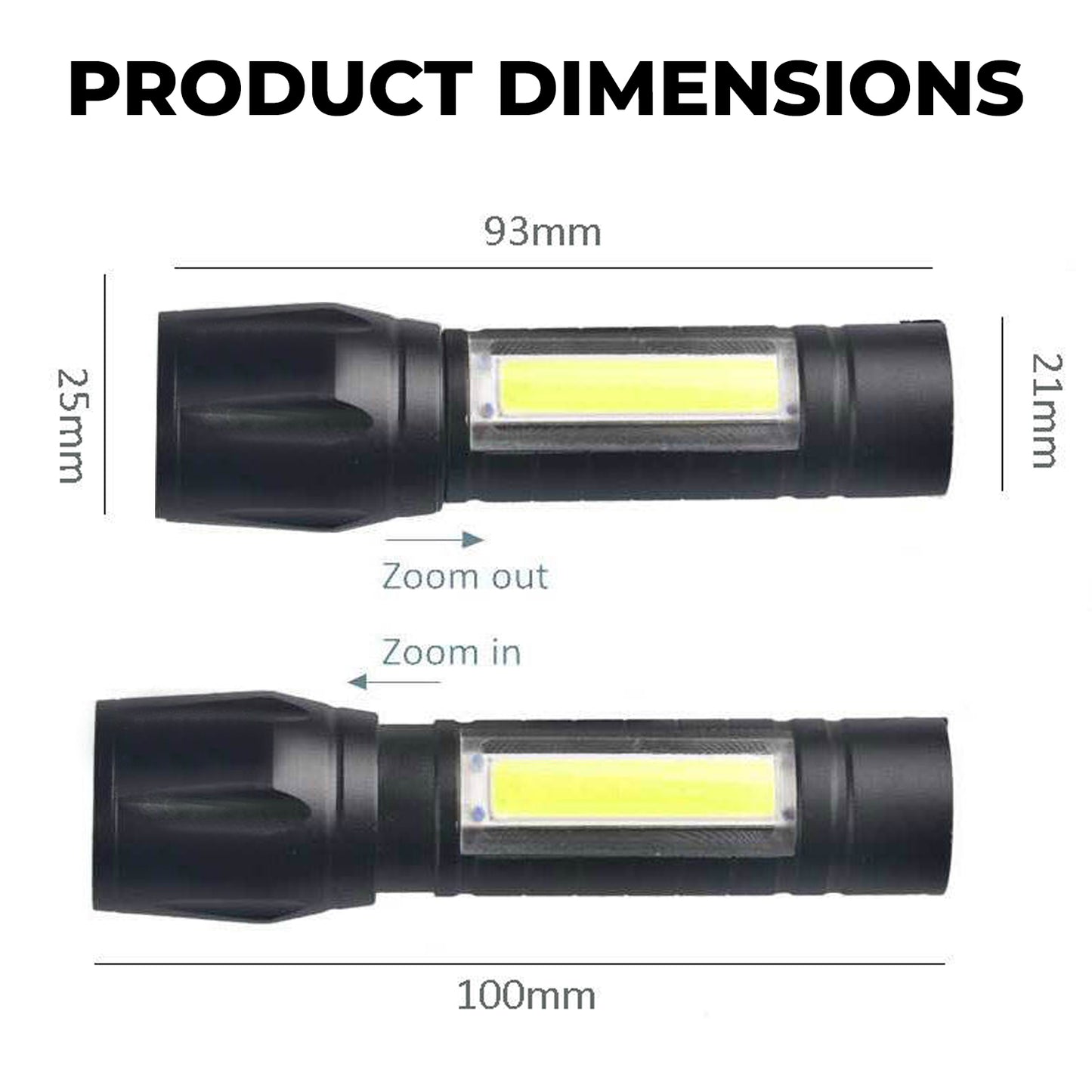 WRADER USB LED Torch Light Rechargeable flashlight