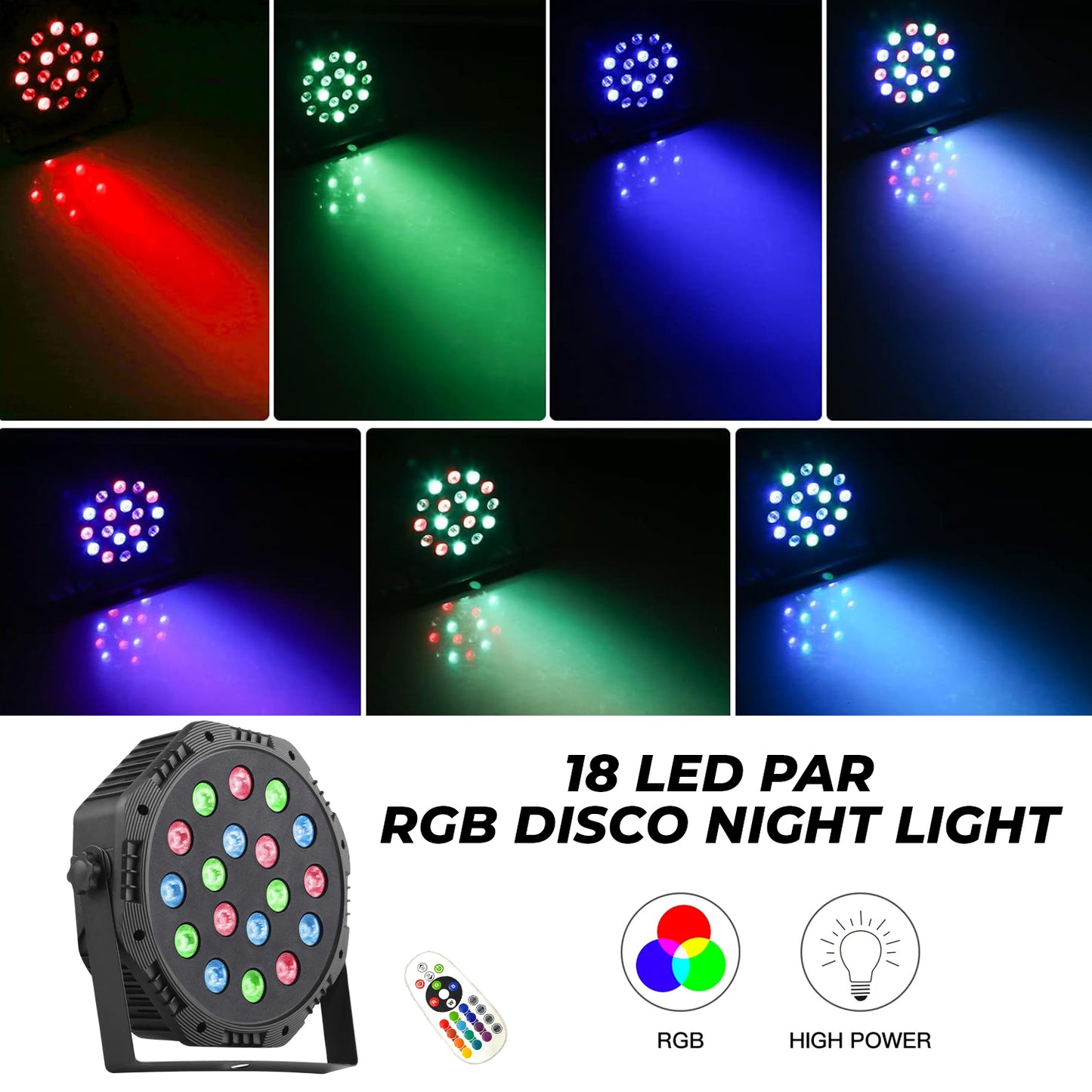 Wrader 18 LEDs RGB Fashion PAR Light with Ultra-Thin Durable Stand & High Brightness