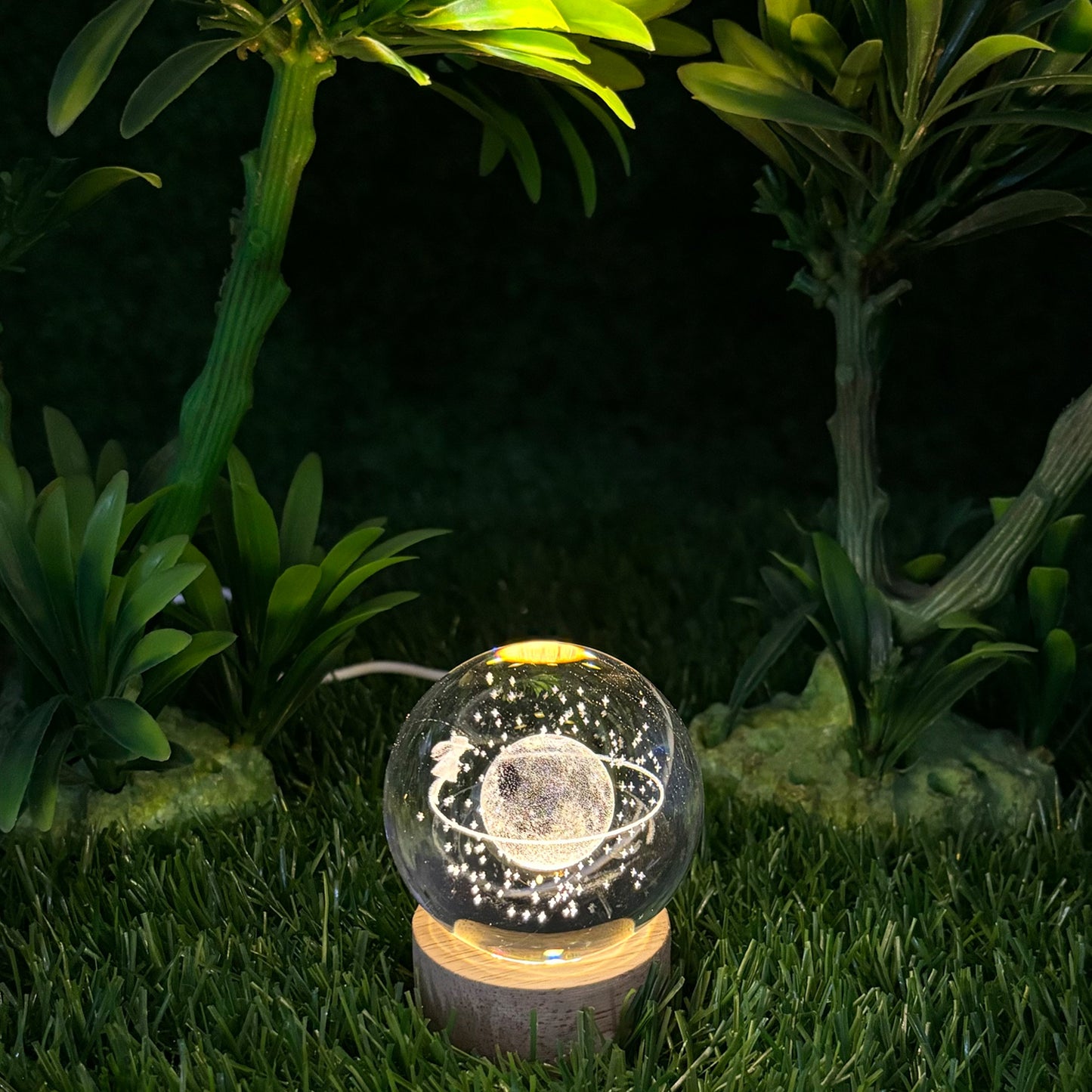 3D Uranus Crystal Ball Night Table Lamp For Decorate Home Room Decoration / Bedroom Decoration / Office / Studio Etc