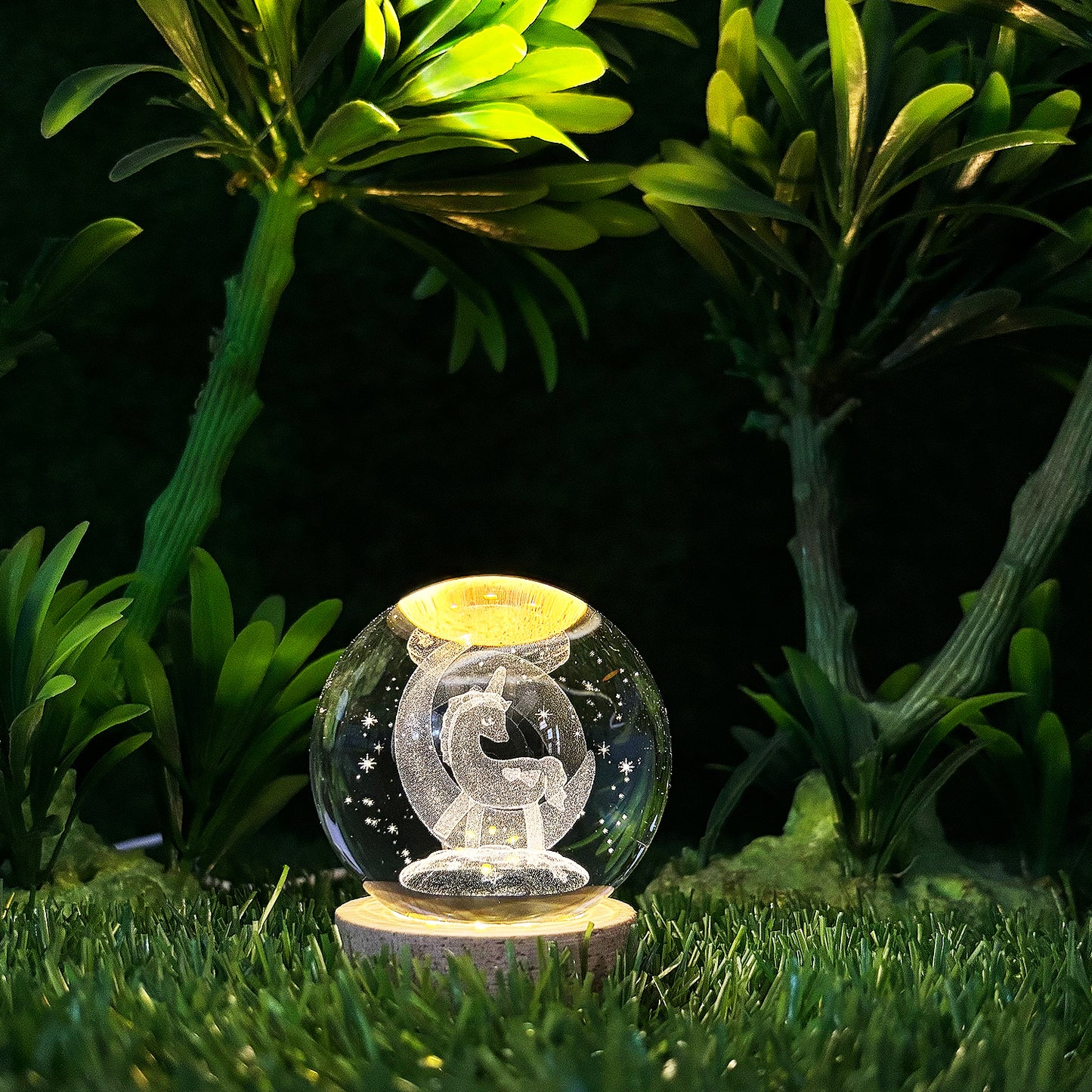 3D Unicorn Crystal Ball Night Lamp For Decorate Home Rooms / Bedrooms / Office / Studio Etc
