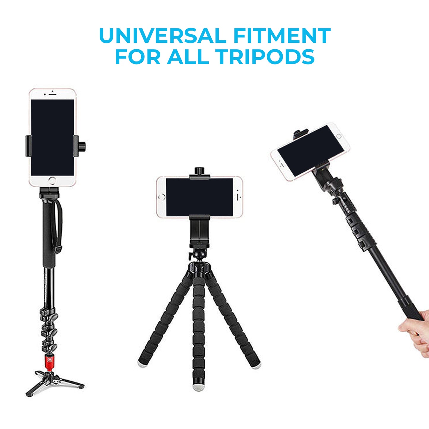 WRADER 360 Degree Rotatable Mobile Phone Holder for Tripod Mount Phone Holder Clip for Tripod, Tripod Ball Head, Tripod Bracket, Tripod Clamp