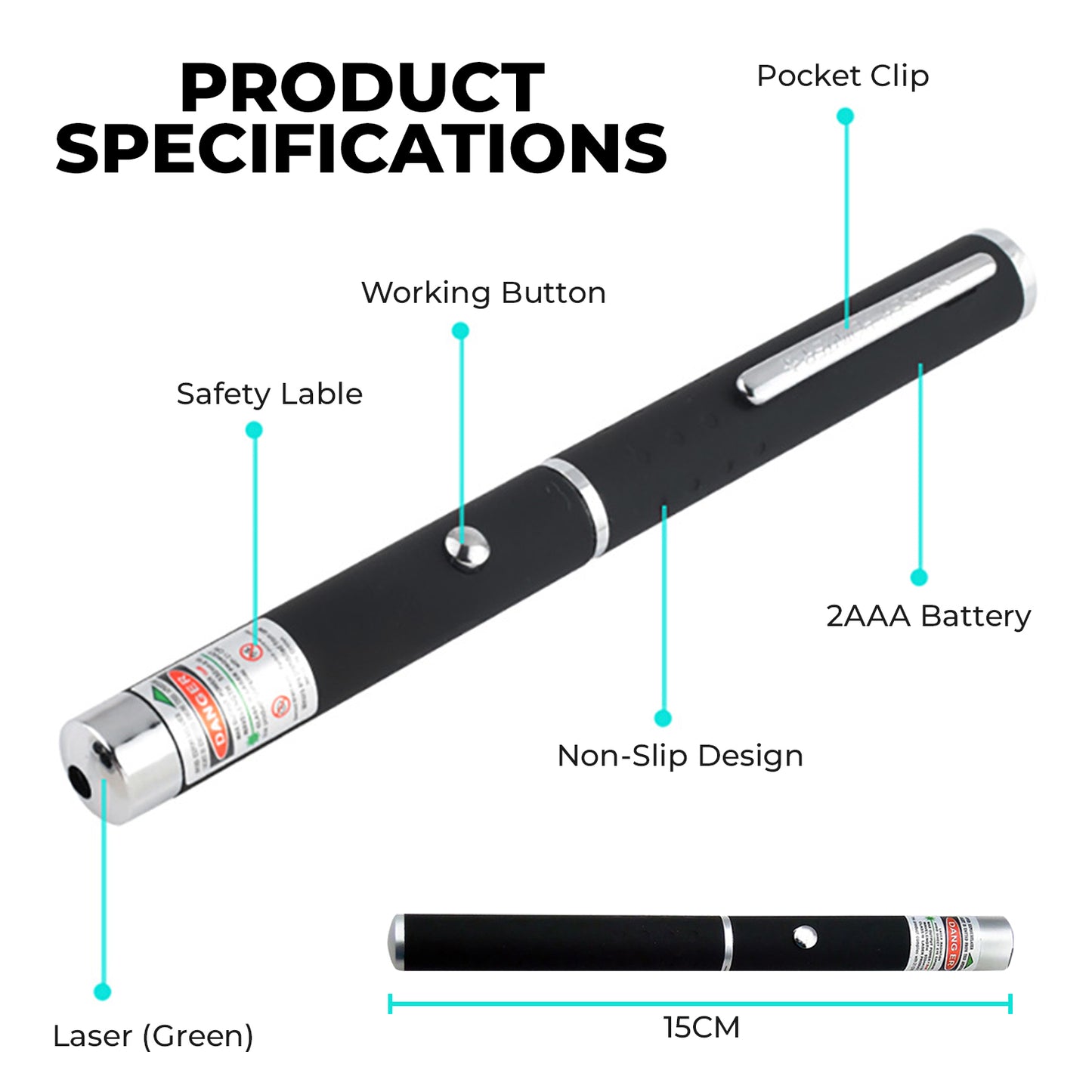 WRADER Green Laser Light Pointer Laser Light for Dark Indoor and Outdoor Shower Laser Light (Ball Diameter: 3 cm)