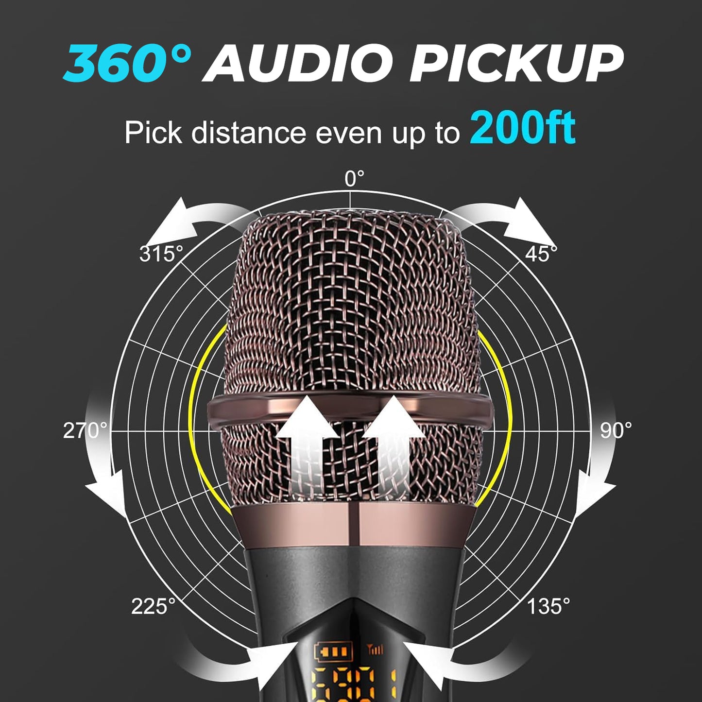 WRADER Professional Dynamic Wireless Karaoke Mic for Speech Stage Party Singing Public Speaking Microphone