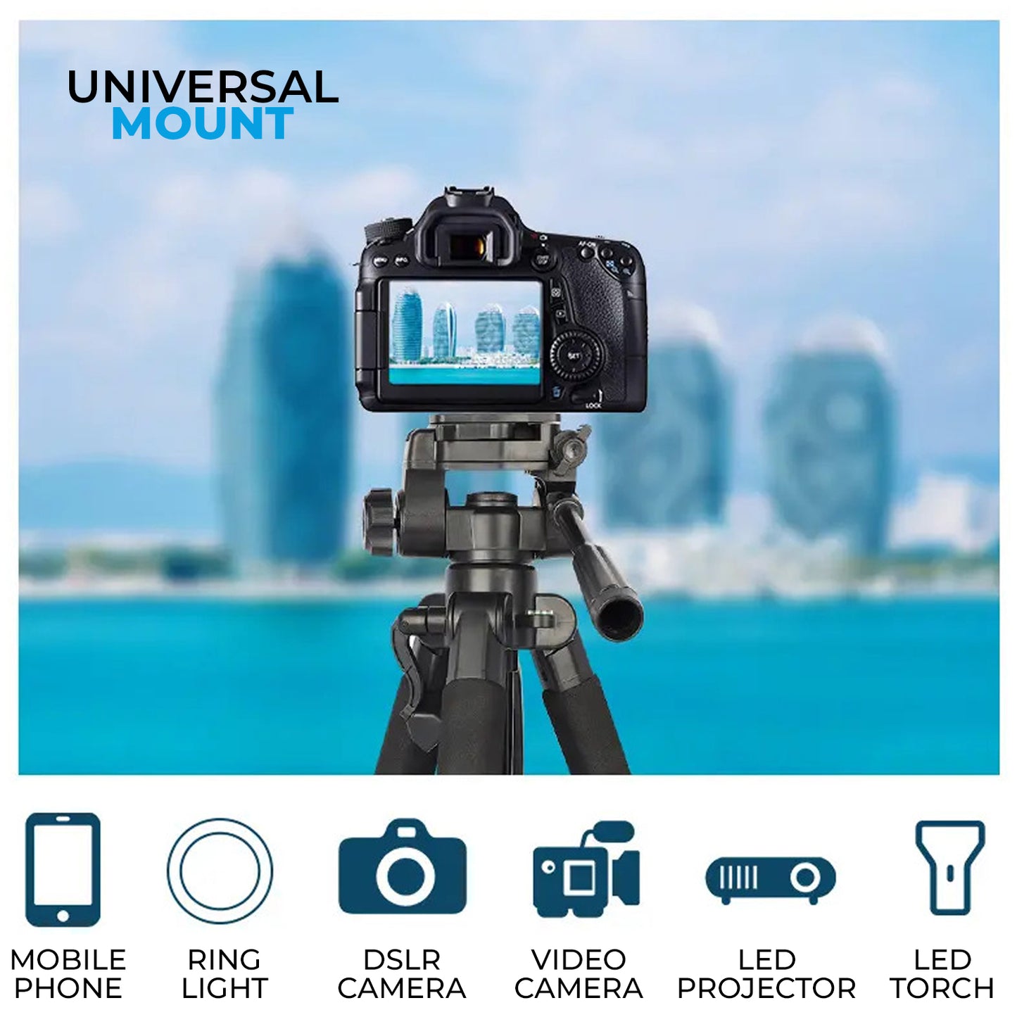 WRADER Professional Grade 82 Inch Tripod Stand for Video Recording for Mobile & Camera Tripod, Tripod Bracket