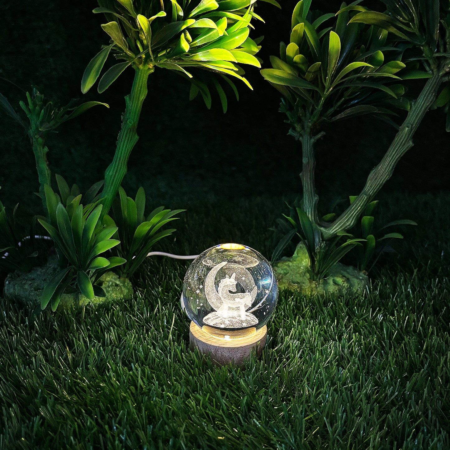 3D Unicorn Crystal Ball Night Lamp For Decorate Home Rooms / Bedrooms / Office / Studio Etc