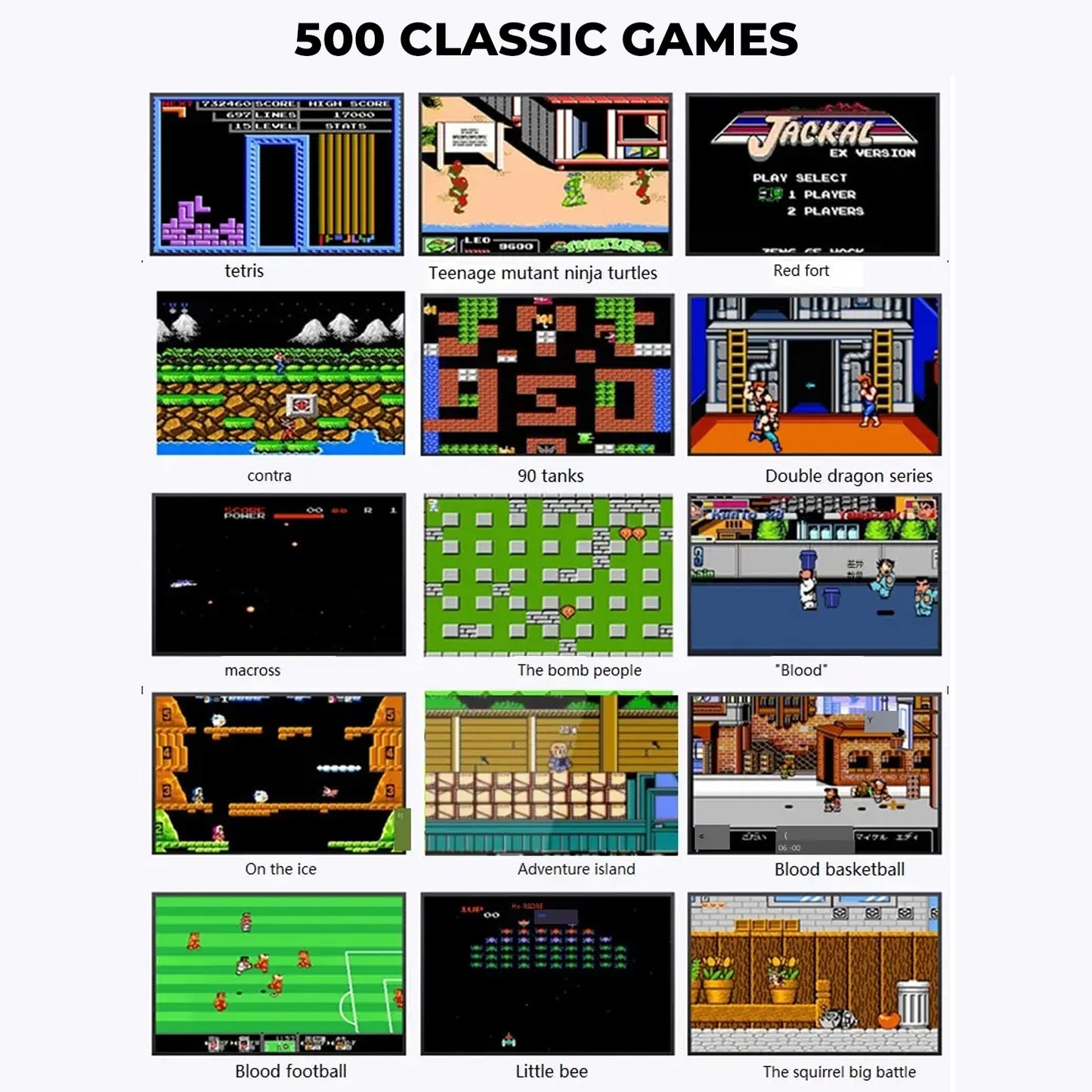 WRADER 500 IN 1 G620 Hand Classic Video Game with AV Cable for TV Support Handheld Gaming Console For Kids & Adults