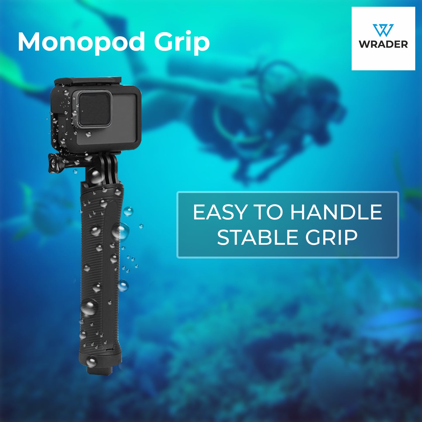3-Way Grip Tripod, Go Pro Action Camera Tripod Hand Grip Extension Pole Monopod Kit