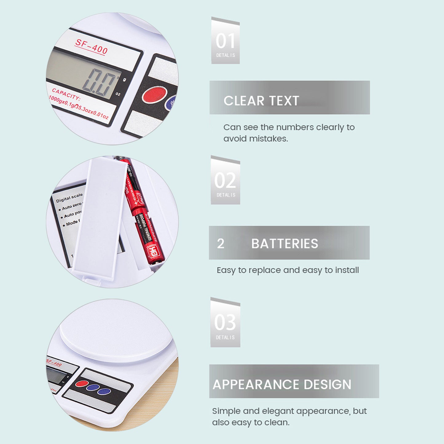 WRADER Latest Version SF400 Weighing Machine for Food Small Meals Kitchen (upto 10 Kg) Weighing Scale