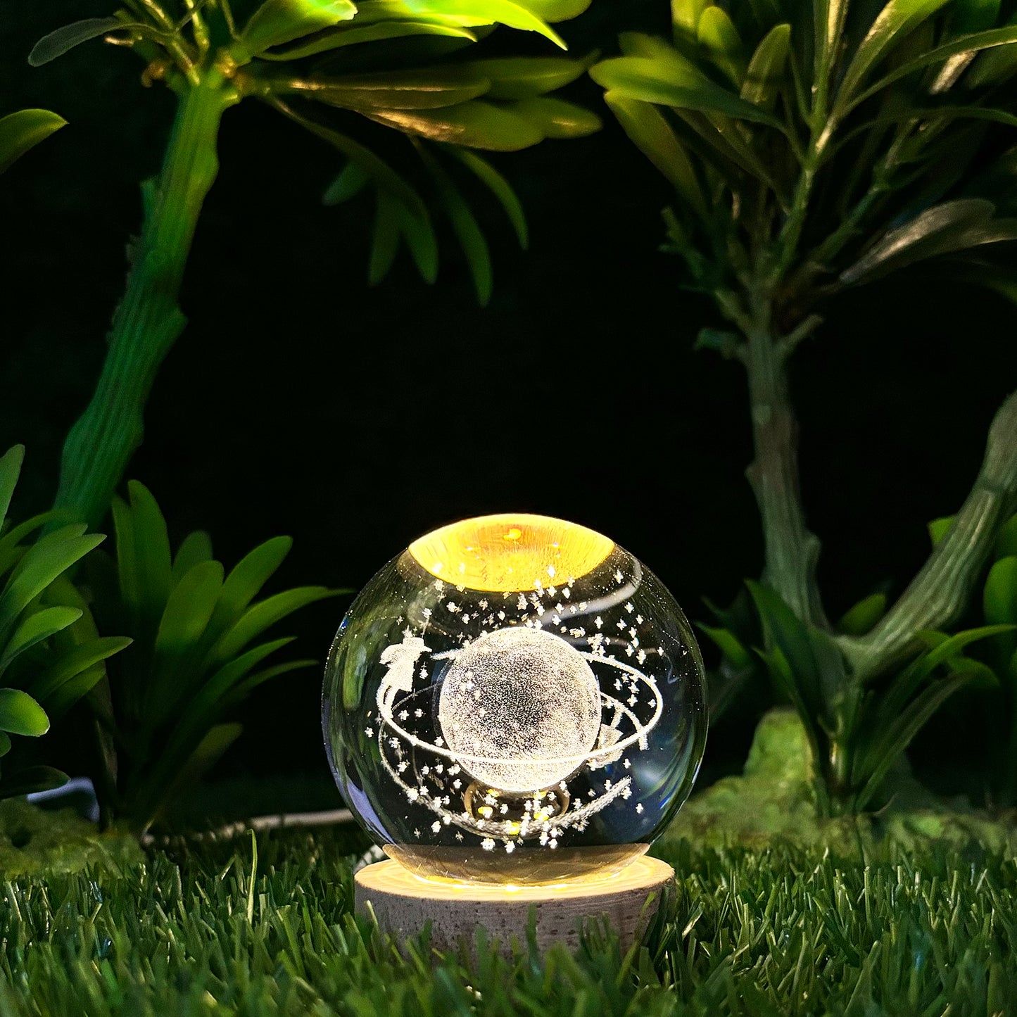 3D Uranus Crystal Ball Night Table Lamp For Decorate Home Room Decoration / Bedroom Decoration / Office / Studio Etc