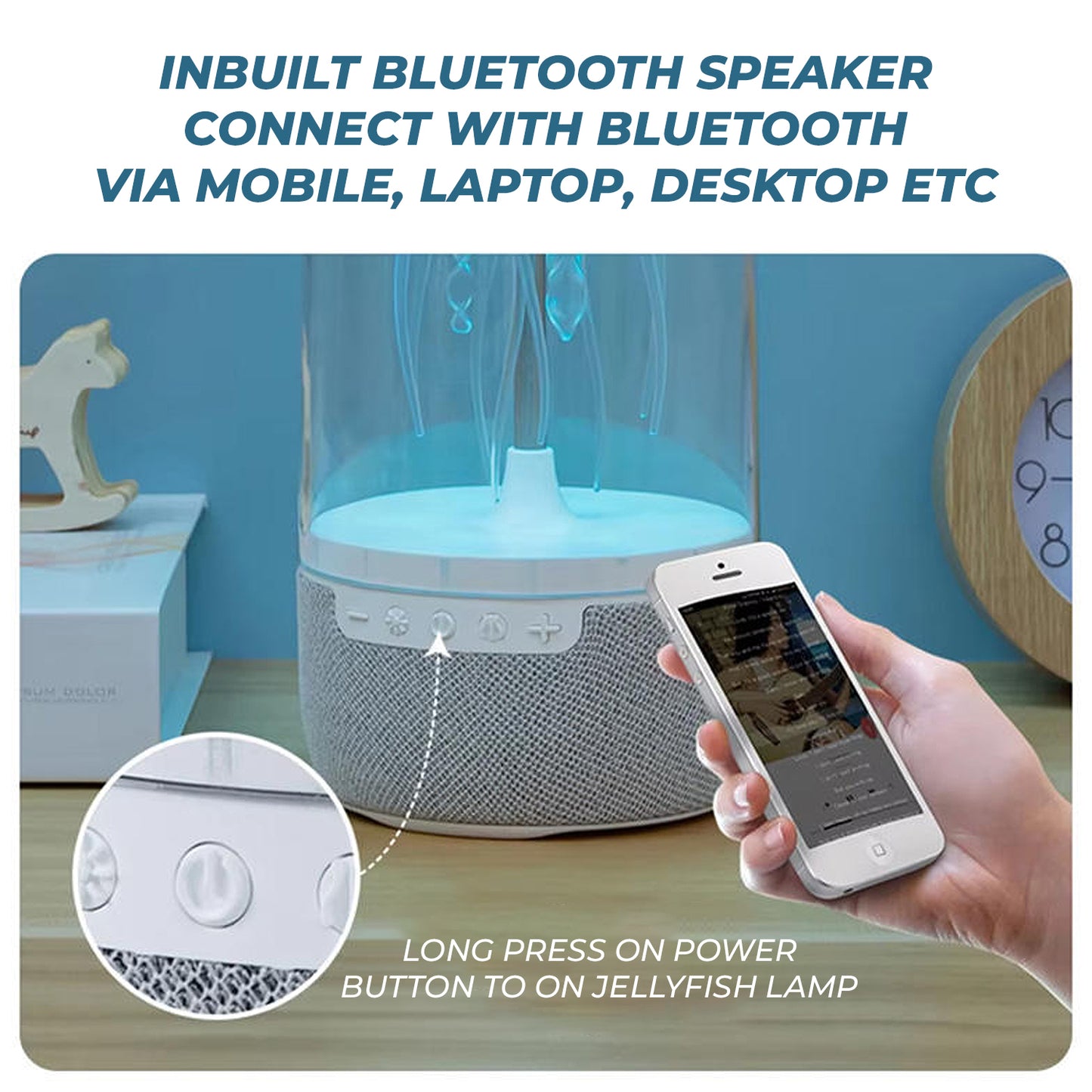 RGB Jellyfish Night Light with Bluetooth Speaker – Colorful LED Mood Lamp for Bedroom & Relaxation