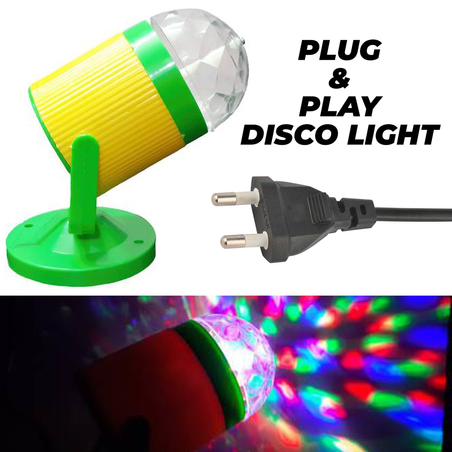 WRADER Disco Light Dj Light for Birthday Party Home Bedroom Hall and Diwali Single Disco Ball