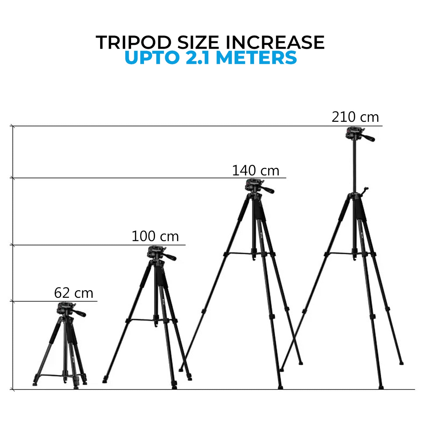 WRADER Professional Grade 82 Inch Tripod Stand for Video Recording for Mobile & Camera Tripod, Tripod Bracket