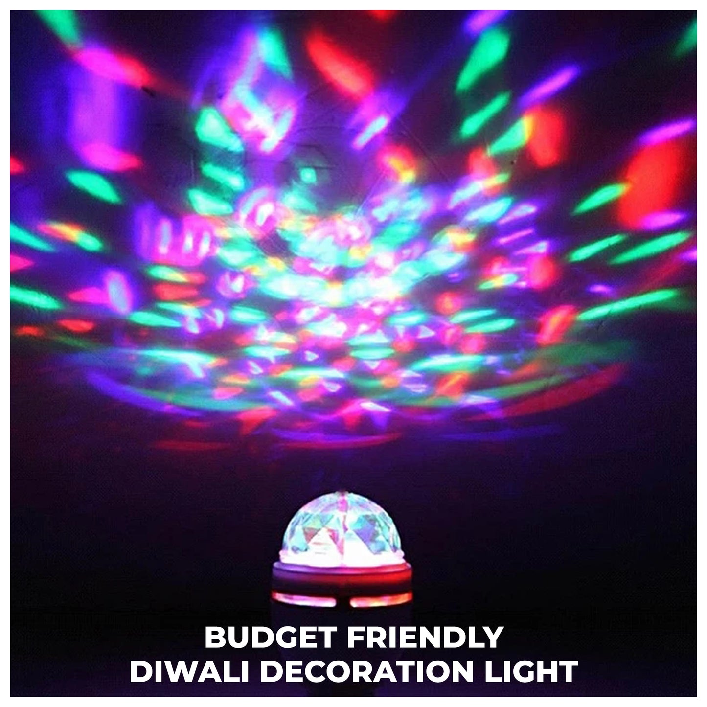 WRADER Small Mini DISCO DJ Projection Bulb for Room Party Stage and Diwali Single Disco Ball
