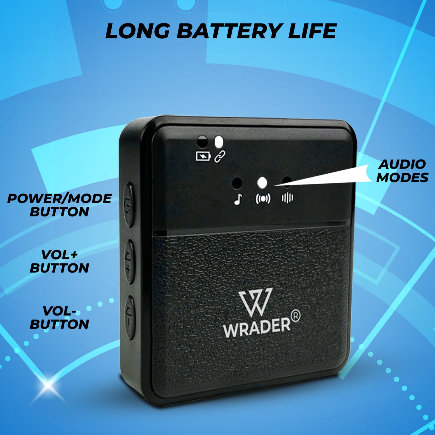 WRADER SX31 Dual Wireless Mic with Noise Reduction for GoPro, Cameras, DSLRs, Mobile, Laptop, Desktop Microphone