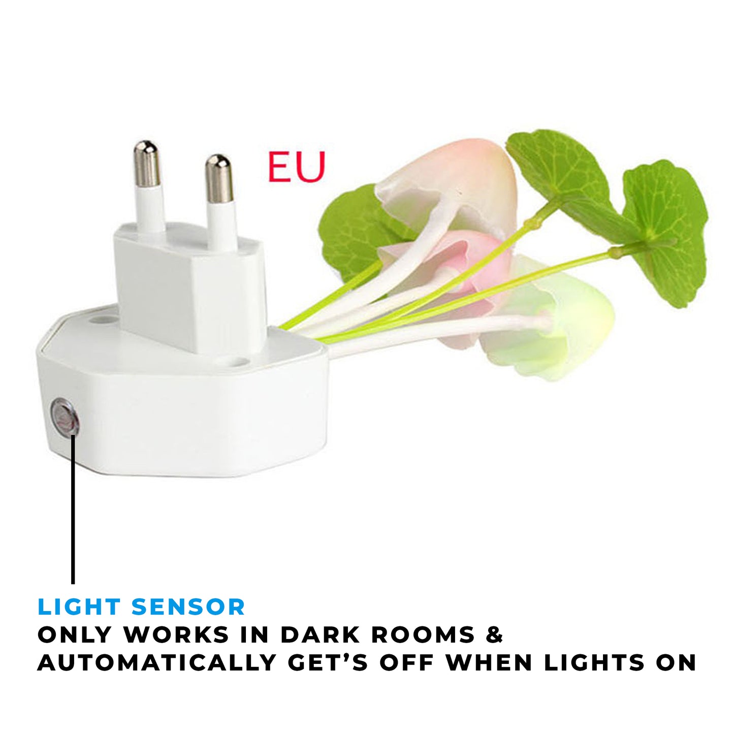 WRADER 7 Colors Changing Sensor LED Mushroom Light Flower Light for Bedroom Home Décor Hall Night Lamp