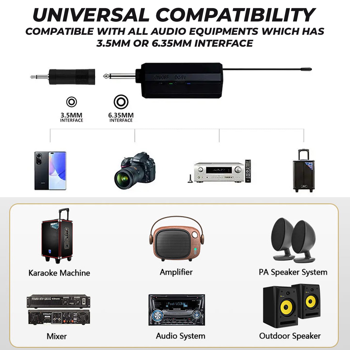 WRADER Professional Dynamic Wireless Karaoke Mic for Speech Stage Party Singing Public Speaking Microphone